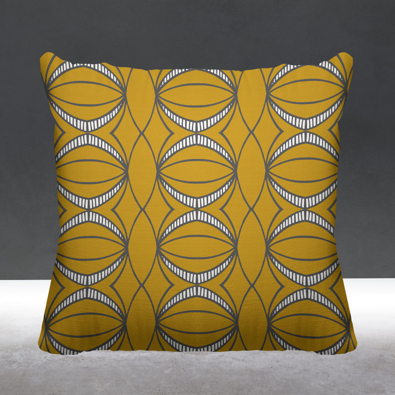 Coussin décoratif intérieur / extérieur Samira, L 17 po x H 17 po, Jaune