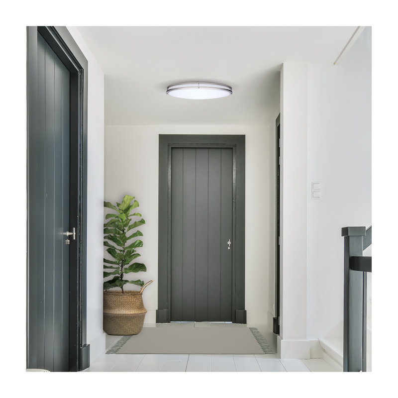 Glamour LED 32 Inch Oval Flush Mount Finish 27K/3K/35K/4K/5K CCT Selectable, Brushed Nickel