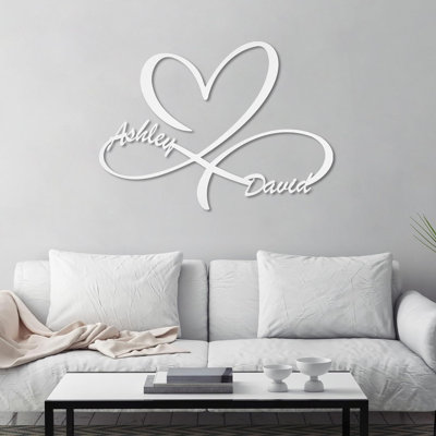 Heart Gifts For Love Personalization Custom Names Metal Signs Wall Decor Accents