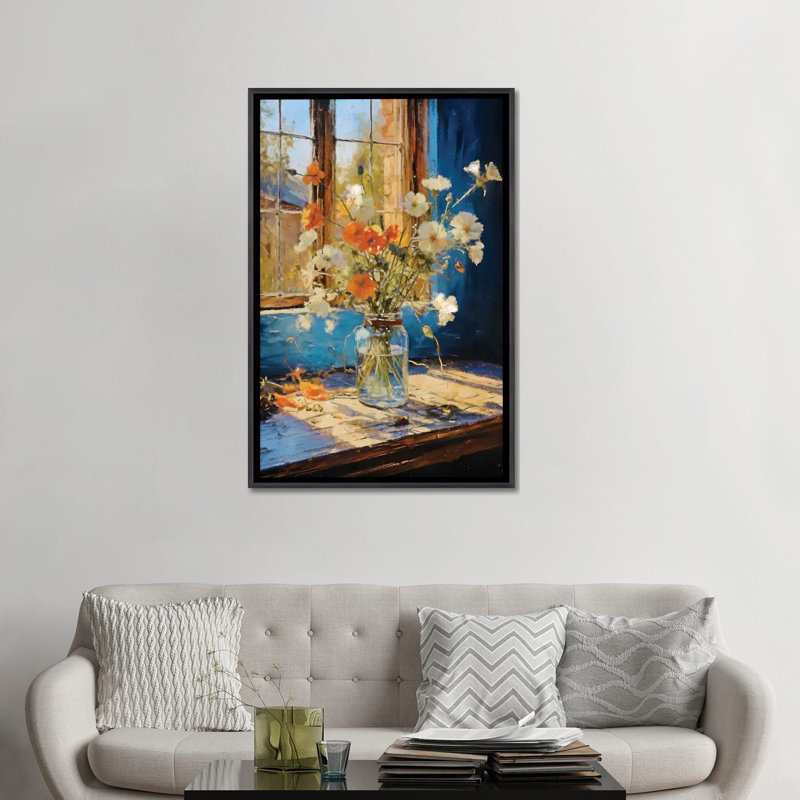 «Summer Window III», reproduction d'art murale encadrée, H 48 po x l 32 po, Reproduction encadrée sans passe-partout