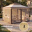 Tente de jardin pliable instantanée de 3,35 m x 3,35 m avec moustiquaire-135238491-135238492