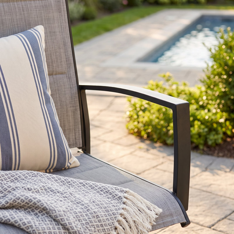 Chaises de patio rembourrées et pivotantes, Gris
