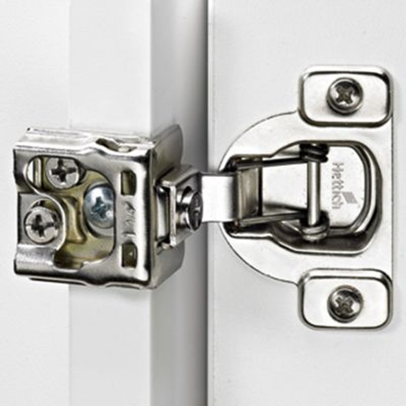 Optimat 3E 105 Degree 6-Way Adjustable Face Frame Press-In Hinge with 8mm Dowels