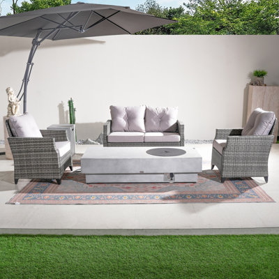 Caerwyn 4-Person Sofa Seating Group With Cushions