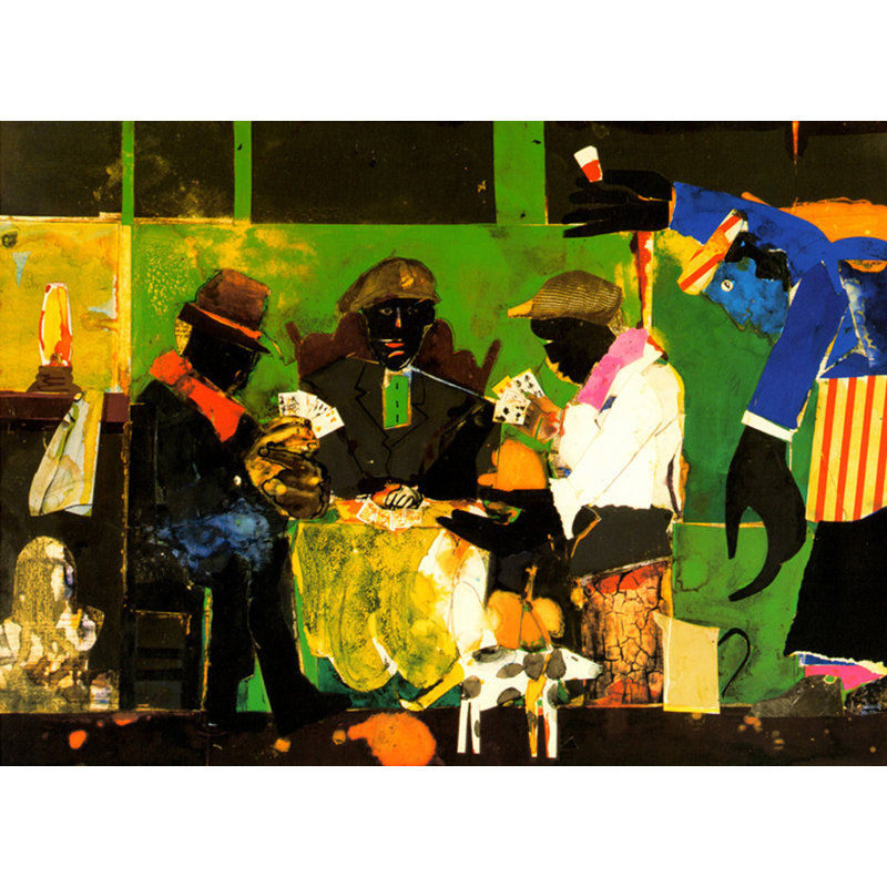 Joueurs de cartes, 1980, H 35 po x l 48 po