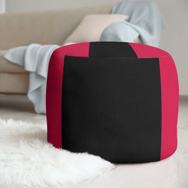 Repose-pieds repose-pieds rond 20,5" Houston, Rouge / noir / rouge
