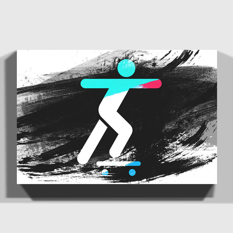 Skateboard Sign - Wrapped Canvas, 50cm H x 76cm W