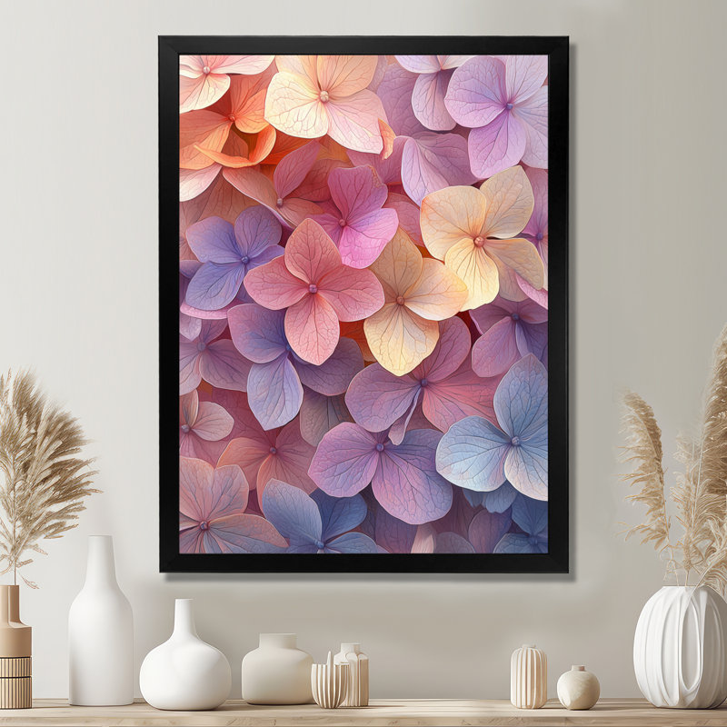 Casey - art mural floral, Noir, noir, noir, noir, H 20 po x l 12 po, Picture Framed