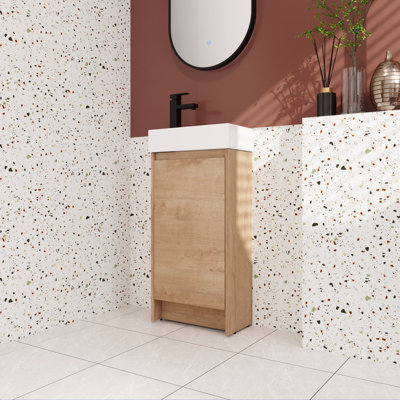 16.44'' Single Bathroom Vanity with Ceramic Top
