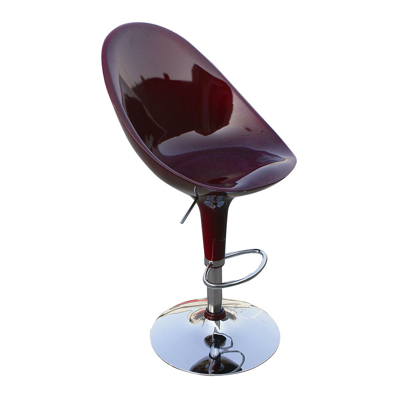 Hyland Swivel Adjustable Height Bar Stool, Chrome/Red