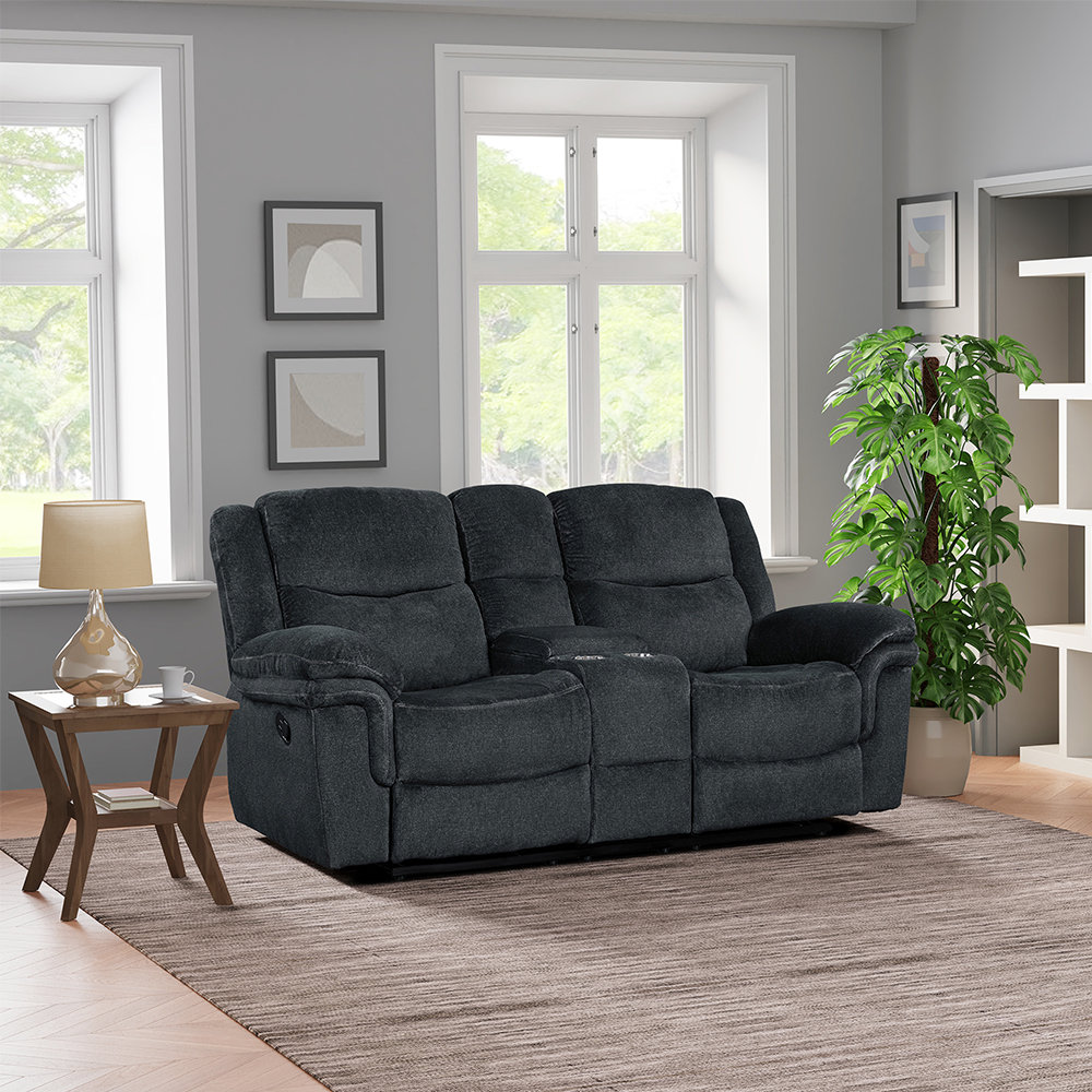 Ebern Designs Upholstered Home Theater Seating with Cup Holder | Wayfair