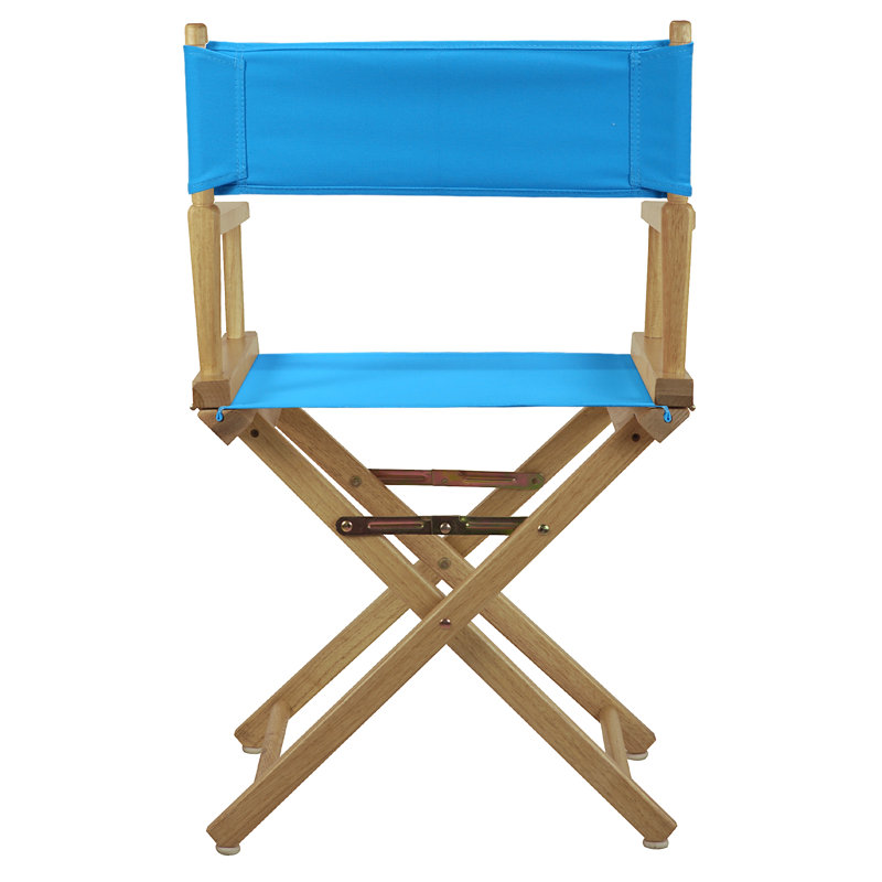 Chaise de réalisateur pliante 18 po, Naturel, Turquoise