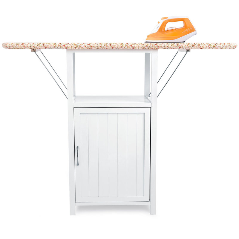 Planche à repasser avec armoire de rangement, Blanc