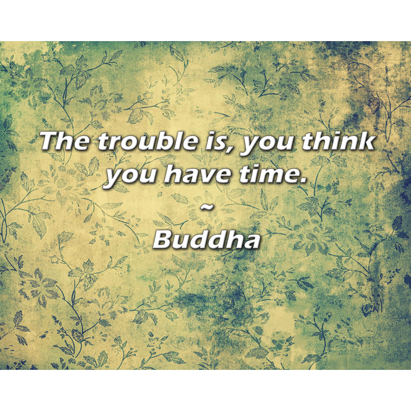 Citation artistique «L'ennui, c'est que vous pensez avoir le temps». Toile tendue par Buddha Gallery