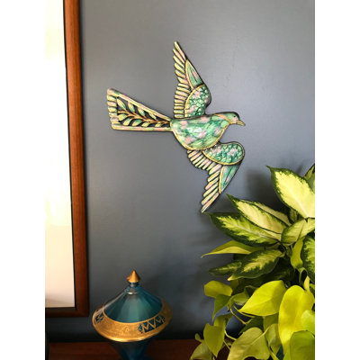Décoration murale oiseau peint