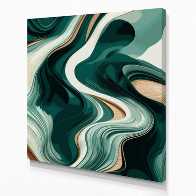 Abstract Landscape 51 Green Canvas Wall Art