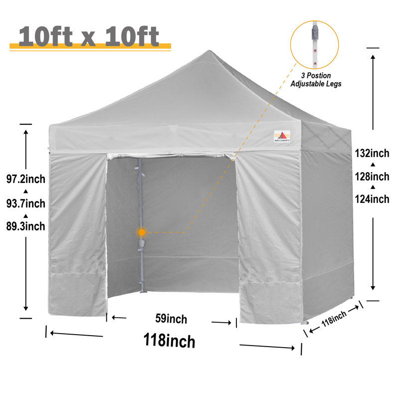 Commercial 10 ft. W x 10 ft. D Instant Shade Pop-Up Canopy The Pop Up Canopies, Gray, 10ft x 10ft