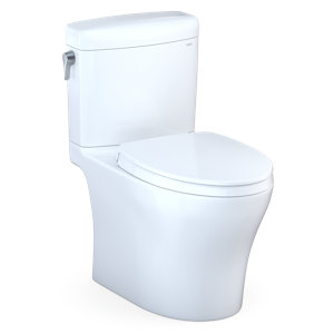 Aquia® Dual-Flush Elongated Two-Piece Toilet with Tornado Flush (Seat Included).  seat only incomplete