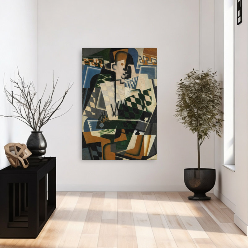Arlequin à la guitare, 1917 - Estampe d'art mural abstraite contemporaine, 48" H x 32" W