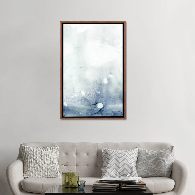 «Rain Bead II» par Ethan Harper - reproduction d'art, H 48 po x l 32 po x P 1,5 po, Toile avec cadre en bois brun classique