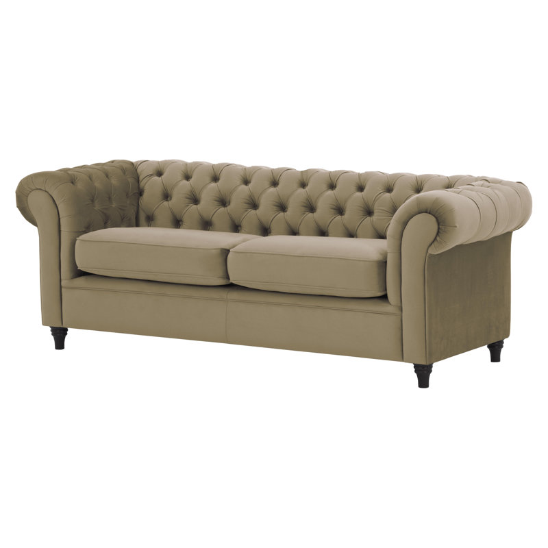 Burks 3 Seater Velvet Sofa, Beige