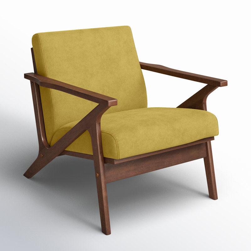 Fauteuil d'appoint Zola, Noyer, Velours doré
