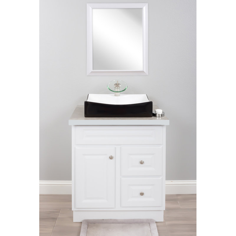 Novatto 15.75'' Ceramic Rectangular Bathroom Sink with Faucet, Brushed Nickel