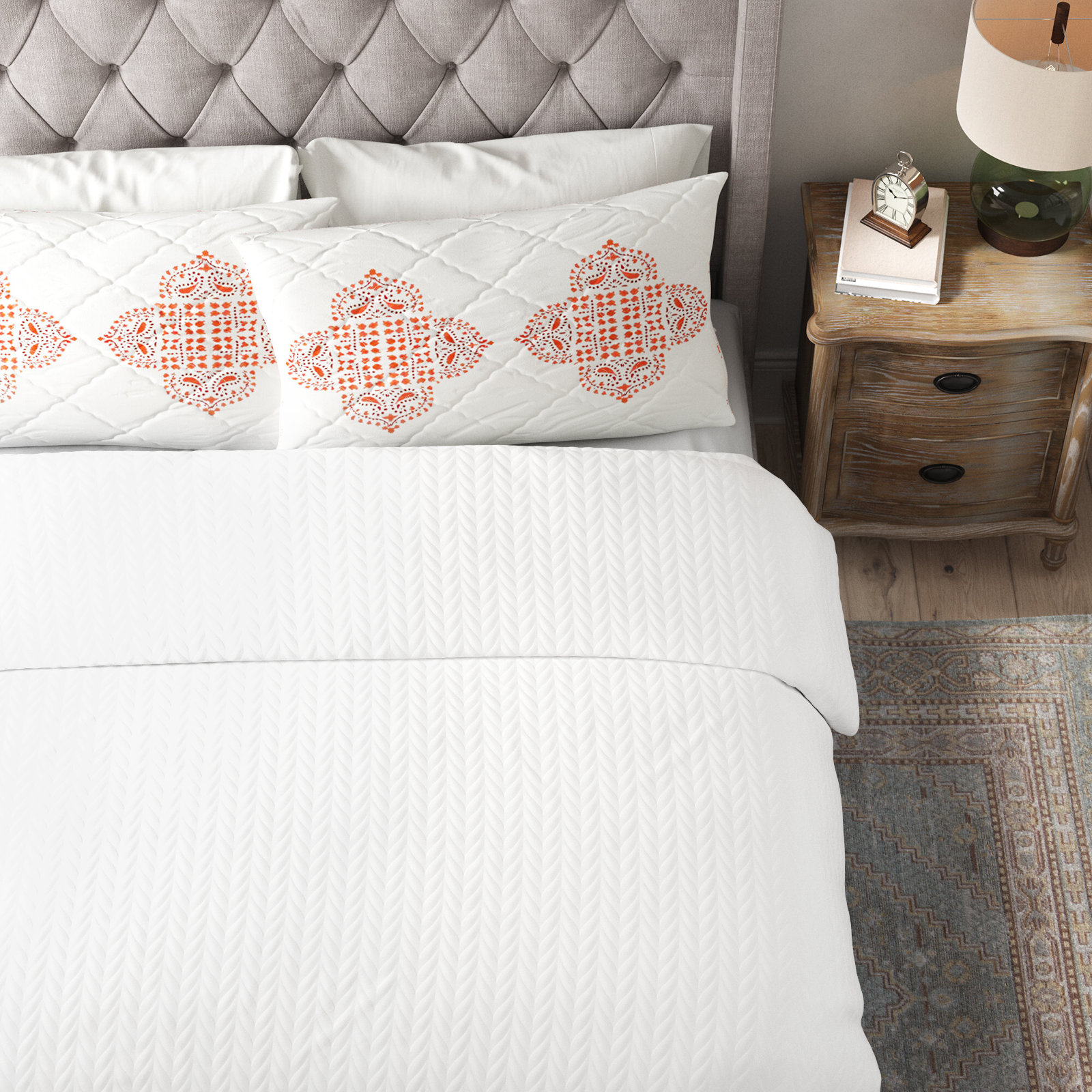 Arwen Dove Standard Cotton Duvet Cover, Queen Duvet Cover