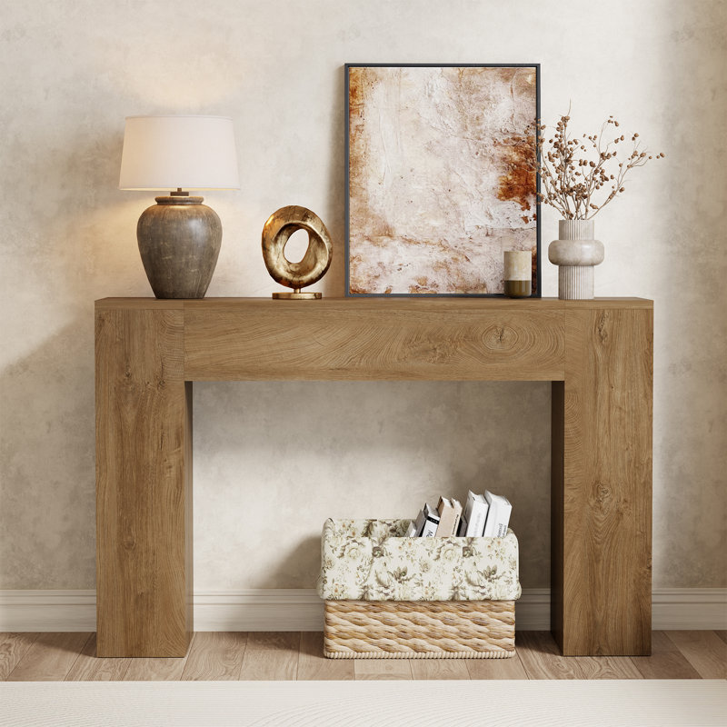 Farmhouse Small Sofa Console Table For Entryway Living Room Hallway Foyer Entrance, Dark Brown, 31.5" H x 43" W x 11.75" D
