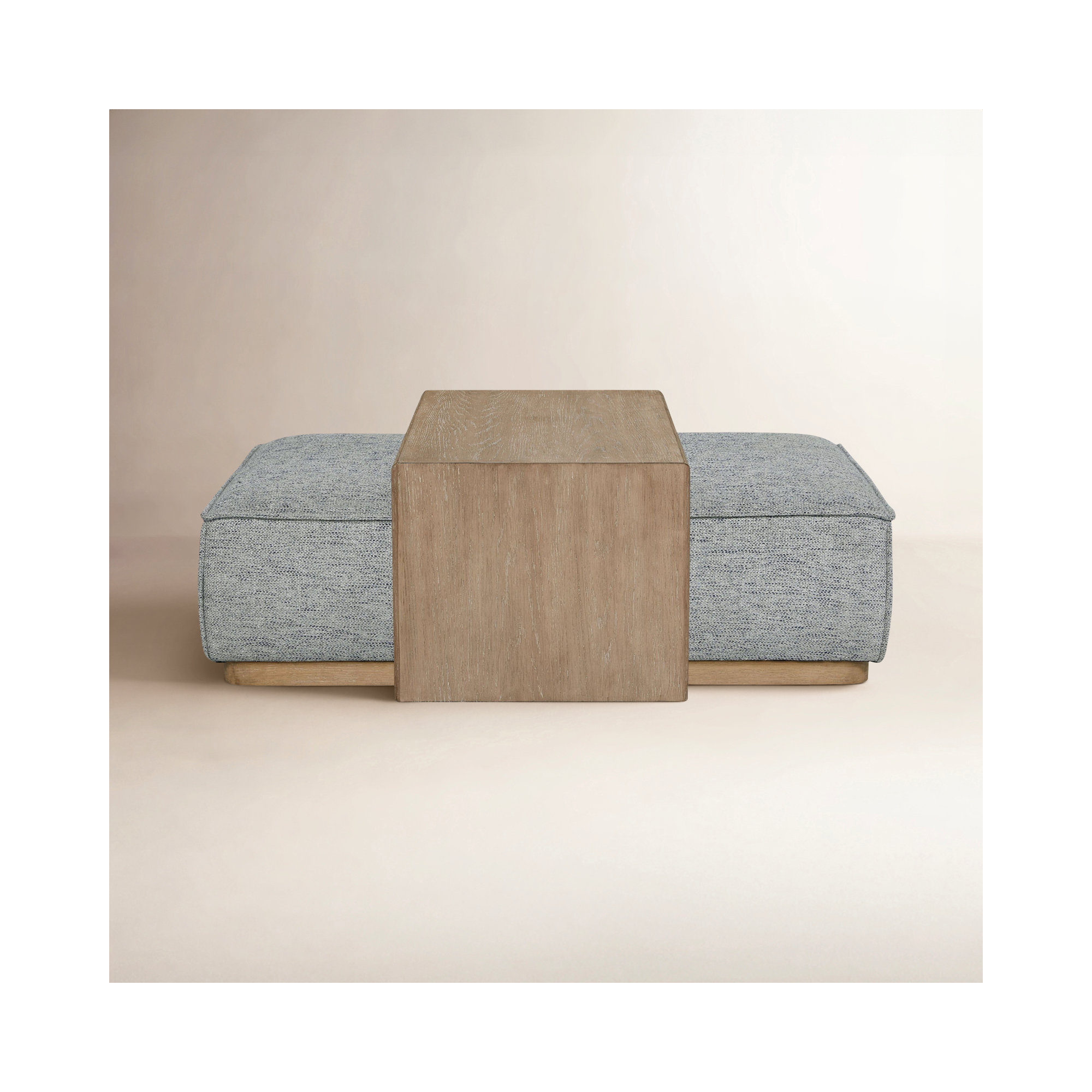 Marielle Upholstered Ottoman with Tray Table, Blue