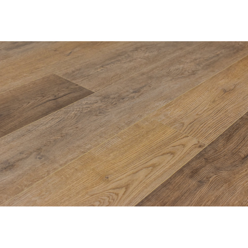 7" x 60" x 7mm Oak Click Lock SPC Luxury Vinyl Plank, Crowned Hazel
