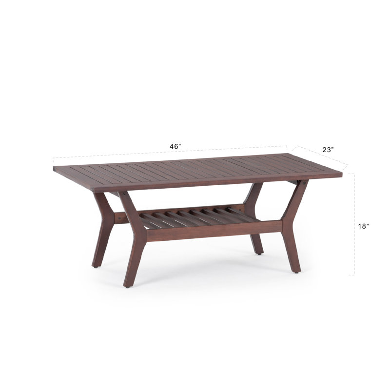 Table basse d'extérieur en bois d'eucalyptus Minhaj 46X23