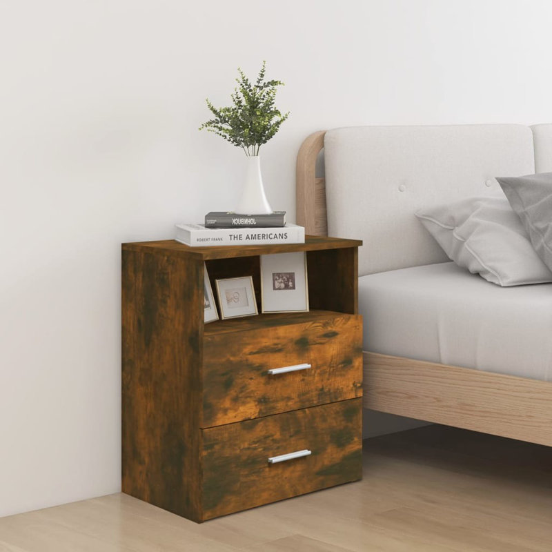 Goranka Bedside Table, Smoked Oak