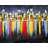 Colorful Cityscape Night Placemat | Contemporary Bedroom Decor