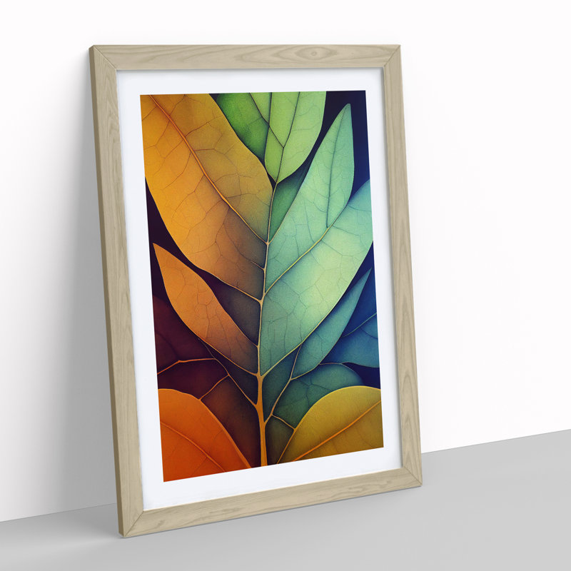 Leaves - Framed Print, 64cm H x 46cm W x 2cm D, Oak