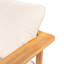 Canapé d'extérieur en bois d'acacia 3 places Terassi, finition teck clair avec coussin beige