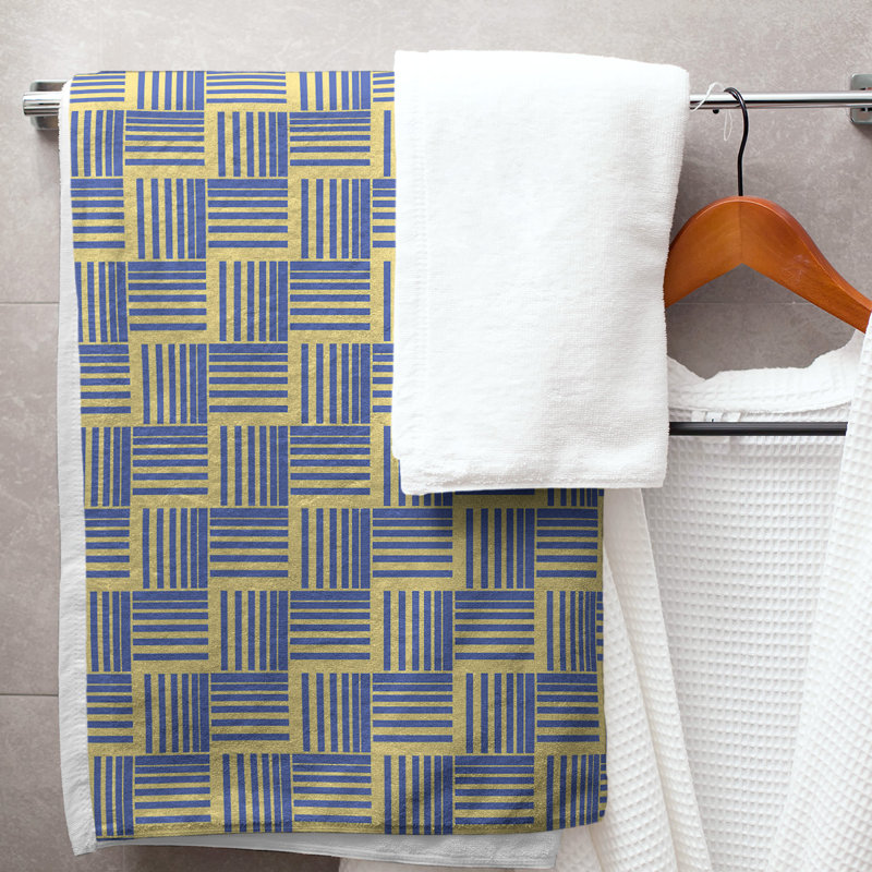 Jaya Bath Towel, Space Blue/Light Yellow
