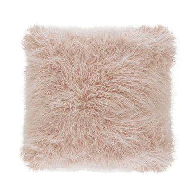 Housse de coussin en fausse fourrure de Mongolie