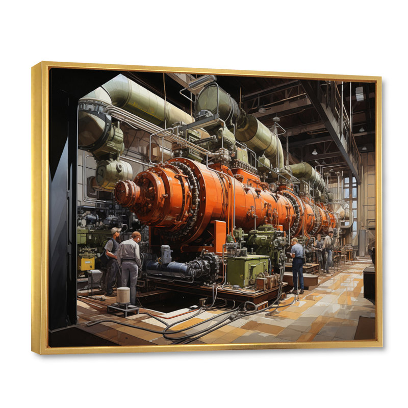 «Power Plants Powerful Energies I» sur toile, H 34 po x l 44 po x P 1,5 po, Cadre flottant doré