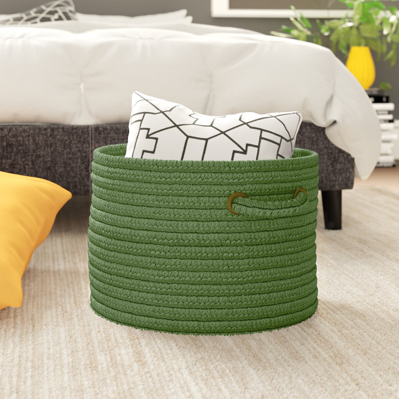 Panier de rangement tressé intérieur / extérieur, H 10 po x l 14 po x P 14 po, Vert mousse