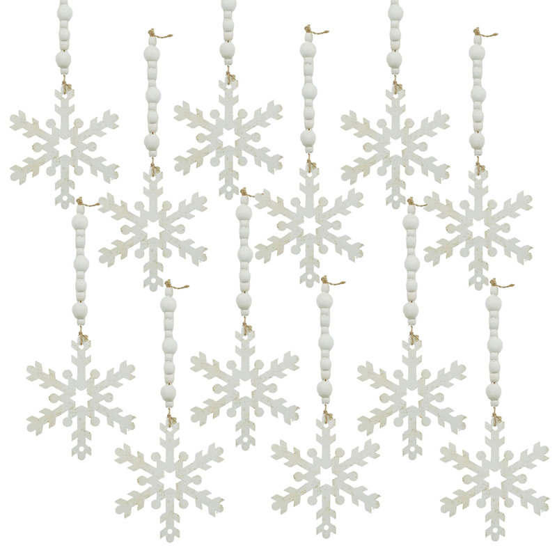 Ornements en forme de flocon de neige - ensemble de 12 - transparent