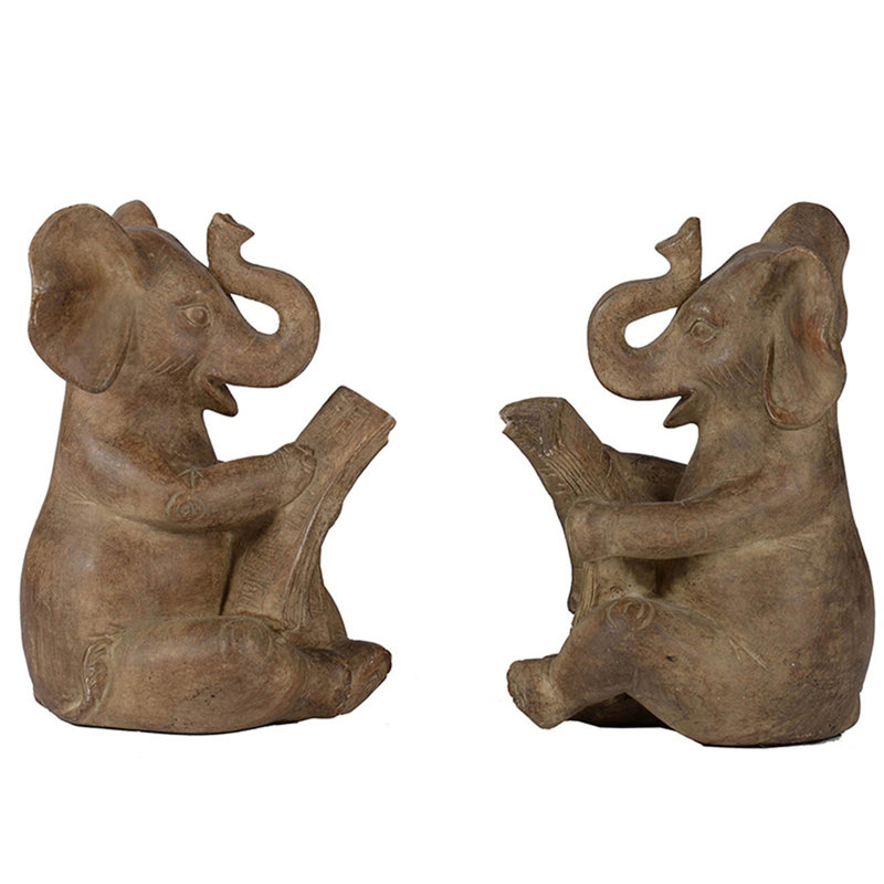 Ensemble de 2 serre-livres éléphant 4,3 x 4 x 6 po