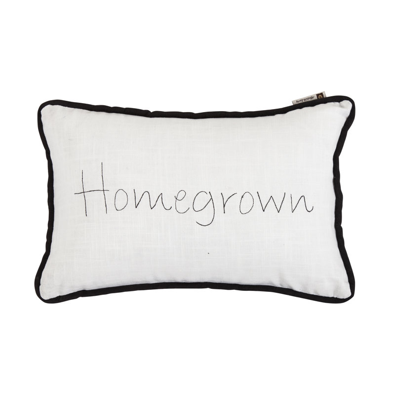 Coussin lombaire brodé 12 po x 19 po Blackberry