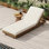 Ensemble de chaises longues en bois massif Acacia, dossier inclinable extérieur réglable à 6 positions avec coussin résistant à l'eau pour la cour de la piscine