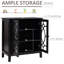 Buffet, armoire de rangement pour la cuisine, armoire d'appoint à double porte vitrée avec tablettes réglables