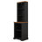 2-Piece Freestanding Tall Cabinet With Walnut Top, Open Storage Bookshelf With Curved Design, Anti-Tip Device-2008827025