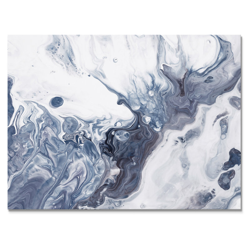 «Blue Blue and White», reproduction d'art sur toile, H 16 po x l 32 po, Toile tendue