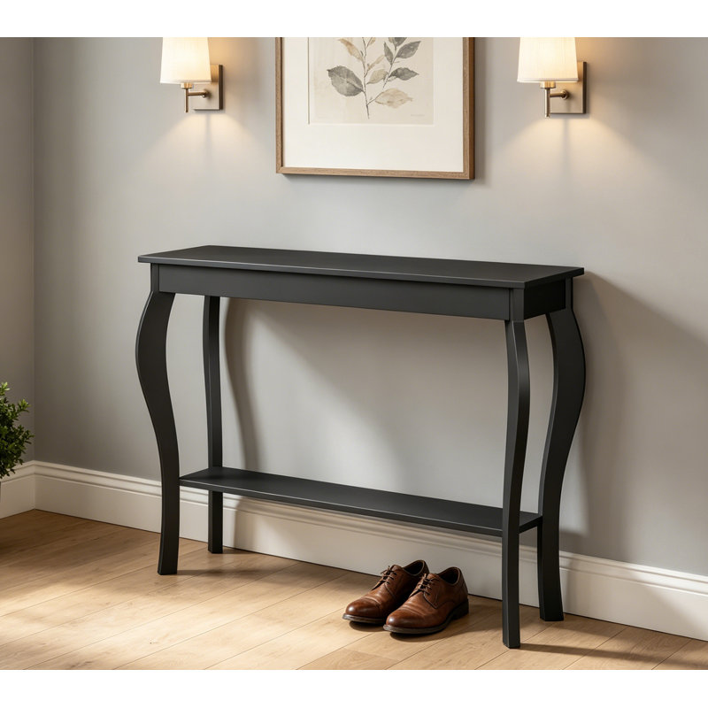 Table console étroite pour hall d'entrée, Noir
