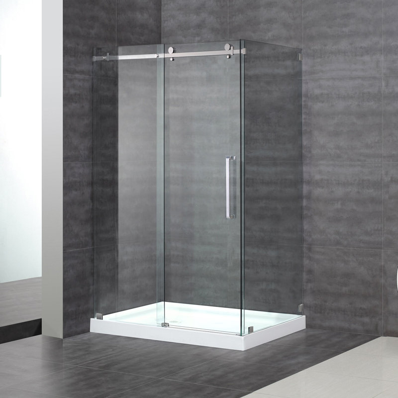 Moselle Frameless Sliding Shower Enclosure with Base, 78" x 38"