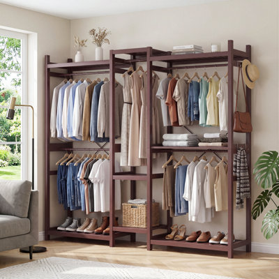 Clothes Rack, Closet System With 8 Hanging Rods For Bedroom/Laundry Room